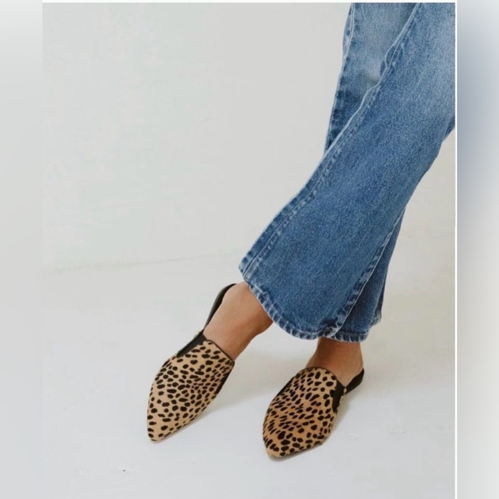 New! Jenni Kayne Pony Hair Mule - Spotted Leopard Cheetah Animal Print - Size 37 - Picture 3 of 15
